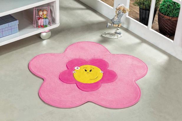 Tapete Infantil de Quarto de Menina Grande 1,18m Flor Rosa - Guga tapetes é boa?