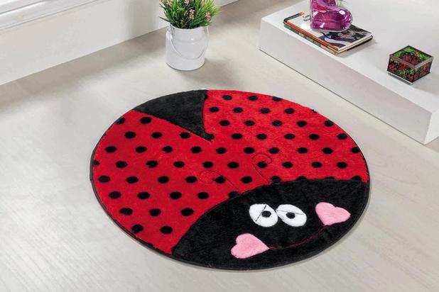 Tapete Infantil de Quarto Grande 1,05m Joaninha Vermelho - Guga tapetes é boa?