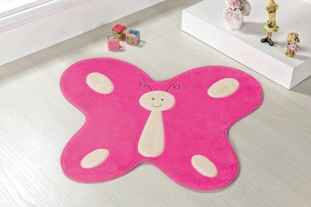 Tapete Infantil de Quarto Grande 1,14m Borboleta Feliz Pink - Guga tapetes é boa?
