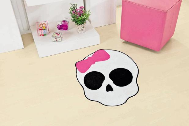Tapete Infantil Grande Quarto de Menina Caveira Branco 1,18m - Guga tapetes é boa?