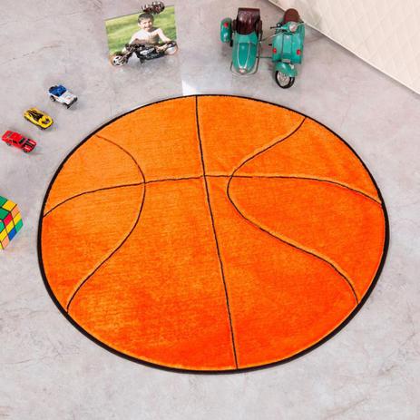 Tapete Infantil Pelúcia Bola Basquete - Laranja - Guga tapetes Menor preço em Tapete Infantil Pelúcia Bola Basquete - Laranja - Guga tapetes