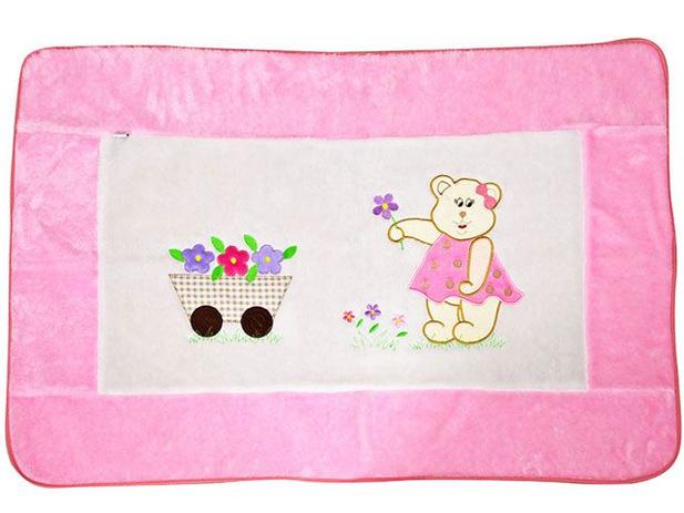 Tapete Infantil Pelúcia Coleção Ursa Florista - 125x76cm - Batistela Baby 3808