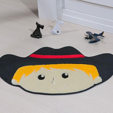 Tapete Infantil Pelúcia Cowboy Chapéu Premium Antiderrapante - Preto - Guga tapetes Menor preço em Tapete Infantil Pelúcia Cowboy Chapéu Premium Antiderrapante - Preto - Guga tapetes