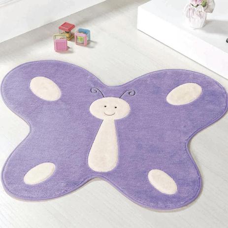 Tapete Infantil Pelúcia Decorativo Borboleta Feliz Premium Antiderrapante - Lilás - Guga tapetes Menor preço em Tapete Infantil Pelúcia Decorativo Borboleta Feliz Premium Antiderrapante - Lilás - Guga tapetes