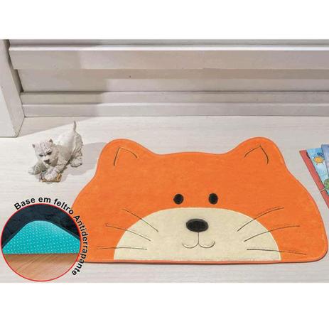 Tapete Infantil Pelúcia Gato Carinho Premium Antiderrapante - Laranja - Guga tapetes Menor preço em Tapete Infantil Pelúcia Gato Carinho Premium Antiderrapante - Laranja - Guga tapetes