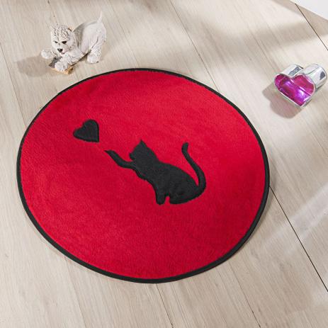 Tapete Infantil Pelúcia Gato Love Premium Antiderrapante - Vermelho - Guga tapetes Menor preço em Tapete Infantil Pelúcia Gato Love Premium Antiderrapante - Vermelho - Guga tapetes