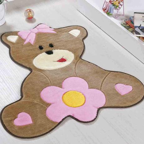 Tapete Infantil Pelúcia Quarto Bebê Ursa Flor Baby Premium Antiderrapante - Rosa - Guga Tapetes Menor preço em Tapete Infantil Pelúcia Quarto Bebê Ursa Flor Baby Premium Antiderrapante - Rosa - Guga Tapetes