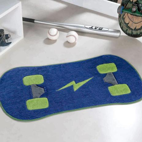 Tapete Infantil Pelúcia Skate Radical - Azul - Guga tapetes Menor preço em Tapete Infantil Pelúcia Skate Radical - Azul - Guga tapetes
