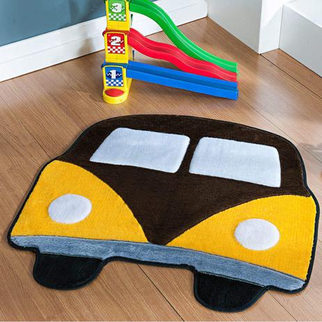 Tapete Infantil Premium Kombi 50cmx75cm Guga Tapetes Café Menor preço em Tapete Infantil Premium Kombi 50cmx75cm Guga Tapetes Café