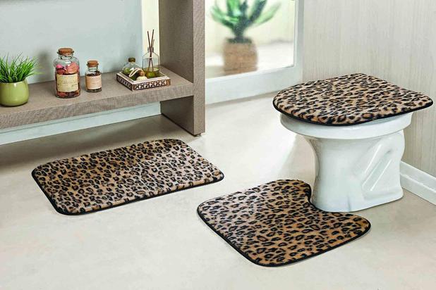 Tapete JOGO BANHEIRO STAND.SAFARI - LEOPARDO - Guga tapetes Menor preço em Tapete JOGO BANHEIRO STAND.SAFARI - LEOPARDO - Guga tapetes