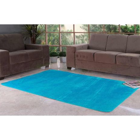 Menor preço em Tapete Liso para Quarto e Sala Tecido de Pelúcia 2,00m x 1,40m - Azul Claro - Santos  Luan
