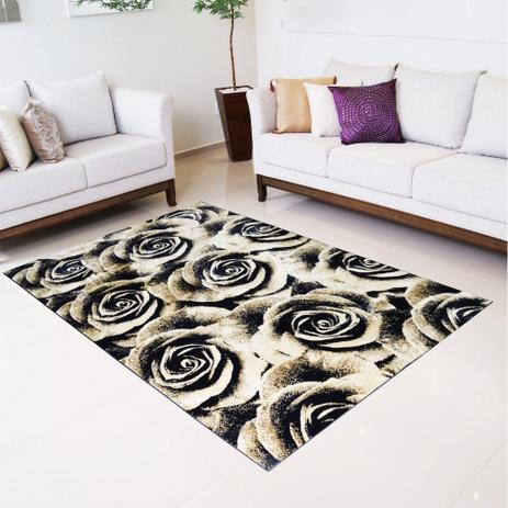 Menor preço em Tapete Marbella Moderno Rosas Veludo 198x300cm - Rayza