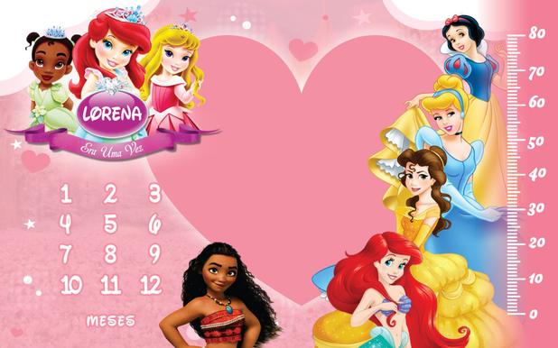 Tapete Mesversario personalizado tema Princesas da Disney - Silk Plac