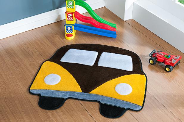 Tapete para Quarto Infantil de Menino Carro Kombi Marrom - Guga tapetes Menor preço em Tapete para Quarto Infantil de Menino Carro Kombi Marrom - Guga tapetes