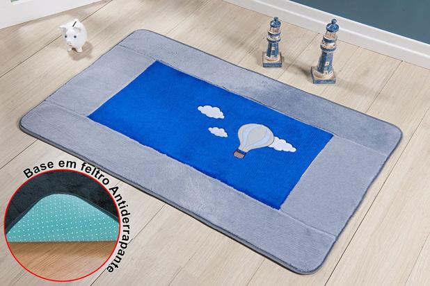 Tapete Passadeira Antiderrapante Balão Azul Cinza Quarto Menino Macio Fofo - Guga tapetes Menor preço em Tapete Passadeira Antiderrapante Balão Azul Cinza Quarto Menino Macio Fofo - Guga tapetes