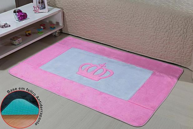 Tapete Passadeira Antiderrapante Coroa Rosa Bebê Quarto Infantil Macio Fofo - Guga Tapetes Menor preço em Tapete Passadeira Antiderrapante Coroa Rosa Bebê Quarto Infantil Macio Fofo - Guga Tapetes
