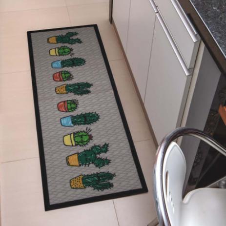 Tapete Passadeira Antiderrapante Decore 45x120cm Cactus - Kacyumara Menor preço em Tapete Passadeira Antiderrapante Decore 45x120cm Cactus - Kacyumara