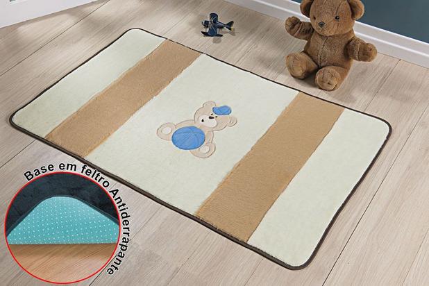 Tapete Passadeira Antiderrapante Urso Baby Bege Bola Quarto Menino Macio Fofo - Guga tapetes Menor preço em Tapete Passadeira Antiderrapante Urso Baby Bege Bola Quarto Menino Macio Fofo - Guga tapetes