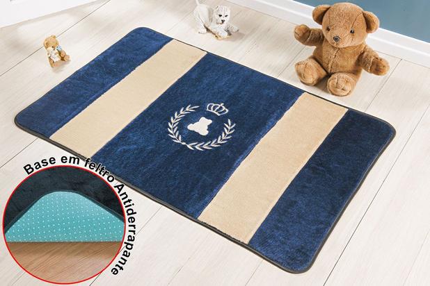 Tapete Passadeira Antiderrapante Urso Real Marinho Quarto Infantil Macio Fofo - Guga Tapetes Menor preço em Tapete Passadeira Antiderrapante Urso Real Marinho Quarto Infantil Macio Fofo - Guga Tapetes