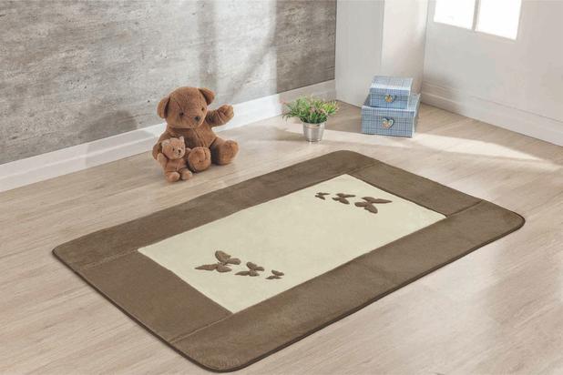 Tapete Passadeira Borboleta Bege Quarto Infantil Macio e Fofo Decorativo - Guga tapetes é boa?