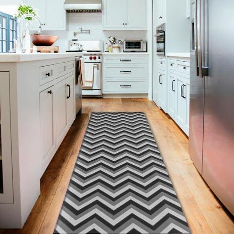 Tapete Passadeira Chevron Ashia Com Antiderrapante-Azul-40 x 135 - Style brazil é boa?