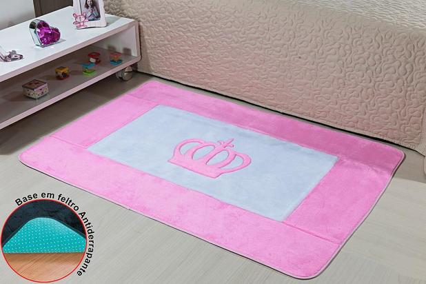 Tapete Passadeira Coroa Real Rosa 1,30m x 0,90m - 1 Peça - Guga Menor preço em Tapete Passadeira Coroa Real Rosa 1,30m x 0,90m - 1 Peça - Guga
