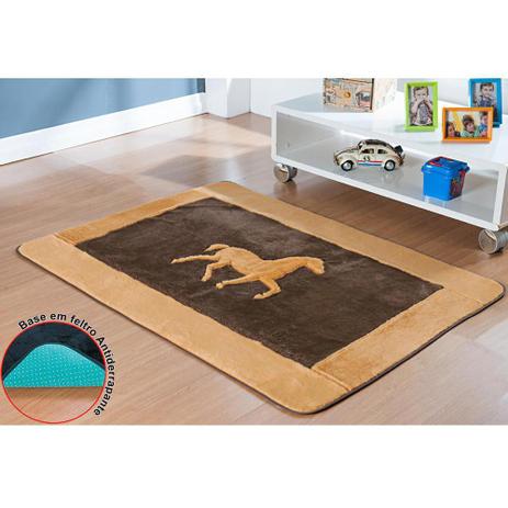 Tapete Passadeira Pelúcia Decorativo Cavalo Horse Premium Antiderrapante - Tabaco - Guga tapetes Menor preço em Tapete Passadeira Pelúcia Decorativo Cavalo Horse Premium Antiderrapante - Tabaco - Guga tapetes