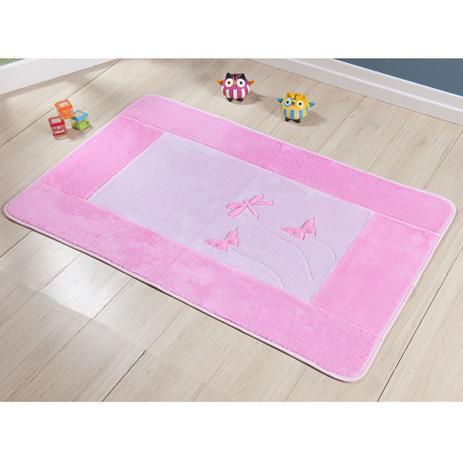 Tapete Passadeira Pelúcia Decorativo Libélula Premium Antiderrapante - Rosa - Guga tapetes é boa?