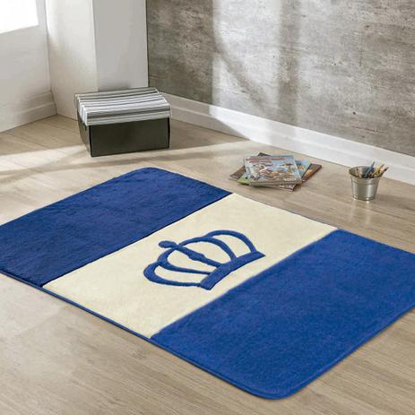 Tapete Passadeira Pelúcia P/ Quarto Bebê Coroa Premium Antiderrapante - Azul Royal - Guga tapetes Menor preço em Tapete Passadeira Pelúcia P/ Quarto Bebê Coroa Premium Antiderrapante - Azul Royal - Guga tapetes