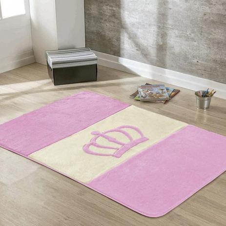 Tapete Passadeira Pelúcia P/ Quarto Bebê Coroa Real Premium Antiderrapante - Rosa - Guga Tapetes Menor preço em Tapete Passadeira Pelúcia P/ Quarto Bebê Coroa Real Premium Antiderrapante - Rosa - Guga Tapetes