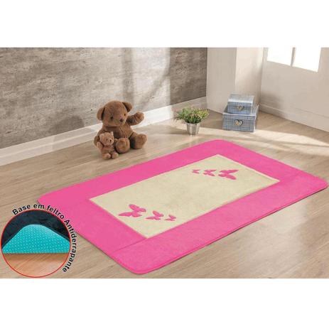 Tapete Passadeira Pelúcia Quarto Infantil Borboletas Premium Antiderrapante - Pink - Guga tapetes Menor preço em Tapete Passadeira Pelúcia Quarto Infantil Borboletas Premium Antiderrapante - Pink - Guga tapetes