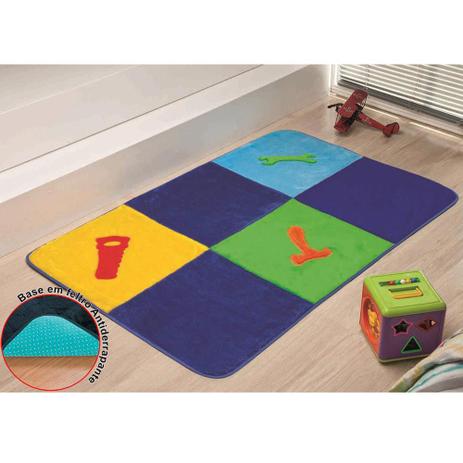 Tapete Passadeira Pelúcia Quarto Infantil Ferramentas Premium Antiderrapante - Azul Royal - Guga tapetes Menor preço em Tapete Passadeira Pelúcia Quarto Infantil Ferramentas Premium Antiderrapante - Azul Royal - Guga tapetes