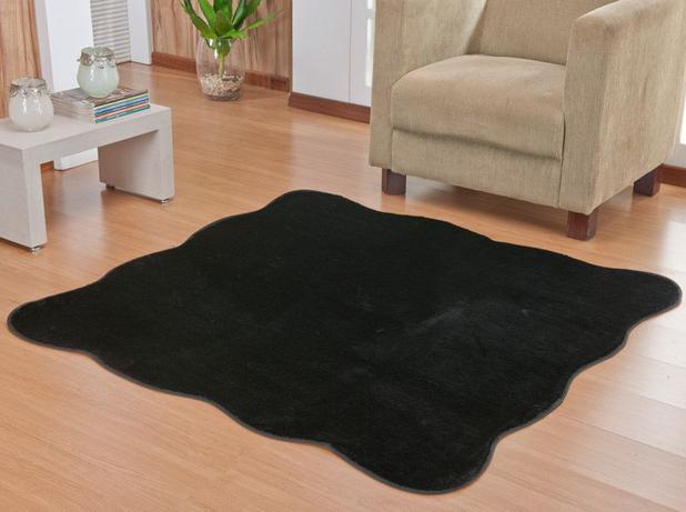 Tapete Pelúcia Ondulado Sala Quarto 1,33 X 1,33 - Preto - Guga tapetes Menor preço em Tapete Pelúcia Ondulado Sala Quarto 1,33 X 1,33 - Preto - Guga tapetes