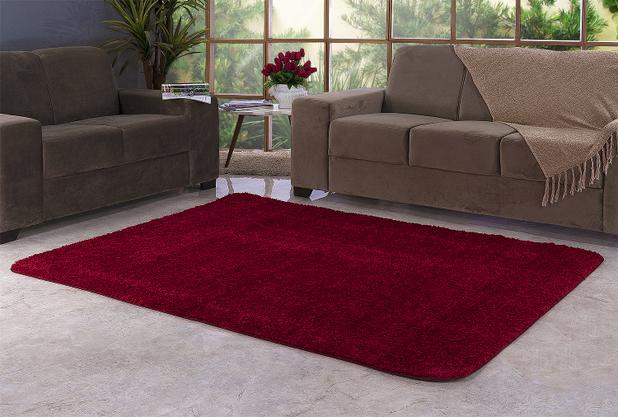 Tapete Peludo Suave Para Sala 1,00 m x 1,50 m Vermelho - Home fernandes Menor preço em Tapete Peludo Suave Para Sala 1,00 m x 1,50 m Vermelho - Home fernandes