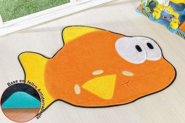 Tapete Premium Formato Peixe Laranja - Guga tapetes Menor preço em Tapete Premium Formato Peixe Laranja - Guga tapetes