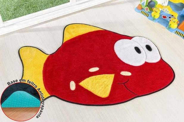 Tapete Premium Formato Peixe Vermelho - Guga tapetes Menor preço em Tapete Premium Formato Peixe Vermelho - Guga tapetes
