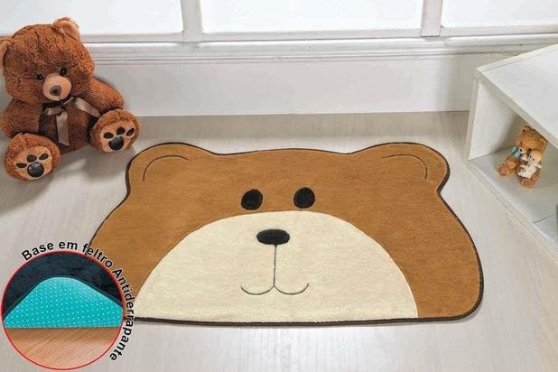 Tapete Premium Formato Urso Carinho Caramelo - Guga tapetes Menor preço em Tapete Premium Formato Urso Carinho Caramelo - Guga tapetes