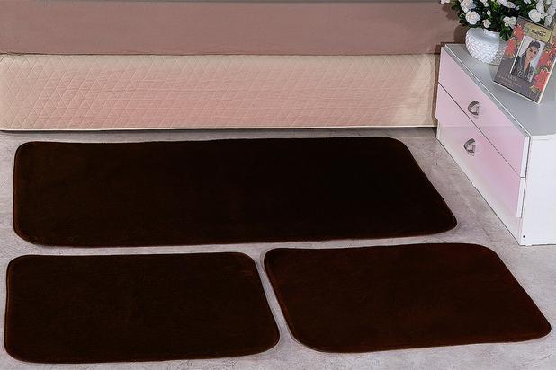 Tapete Quarto E Cozinha Passadeira 3 Pçs Tecido de Pelúcia Tabaco - Home fernandes Menor preço em Tapete Quarto E Cozinha Passadeira 3 Pçs Tecido de Pelúcia Tabaco - Home fernandes
