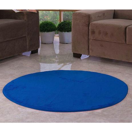 Tapete Redondo Liso para Quarto e Sala Tecido de Pelúcia 1,10m - Azul Royal - Santos luan Menor preço em Tapete Redondo Liso para Quarto e Sala Tecido de Pelúcia 1,10m - Azul Royal - Santos luan