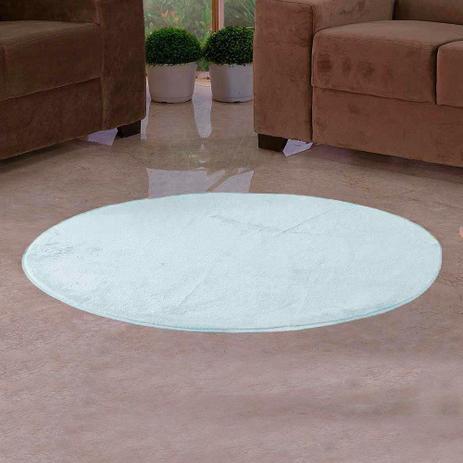 Tapete Redondo Liso para Quarto e Sala Tecido de Pelúcia 1,10m - Branco - Santos Luan Menor preço em Tapete Redondo Liso para Quarto e Sala Tecido de Pelúcia 1,10m - Branco - Santos Luan