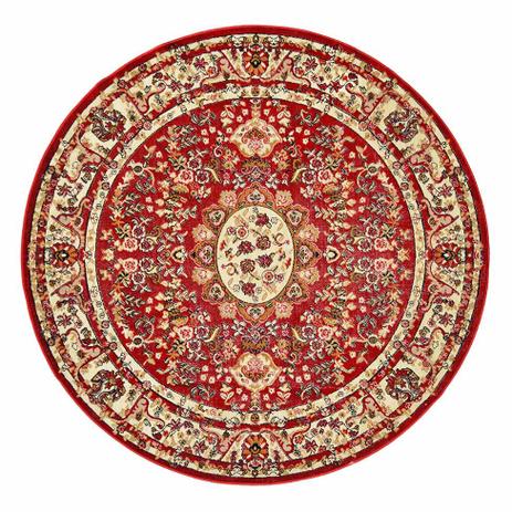 Tapete Redondo Veludo Marbella Çagdas III Vermelho 200x200 cm - Rayza Menor preço em Tapete Redondo Veludo Marbella Çagdas III Vermelho 200x200 cm - Rayza