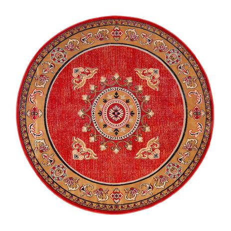 Tapete Redondo Veludo Marbella Çagdas IV Vermelho 200x200 cm - Rayza é boa?