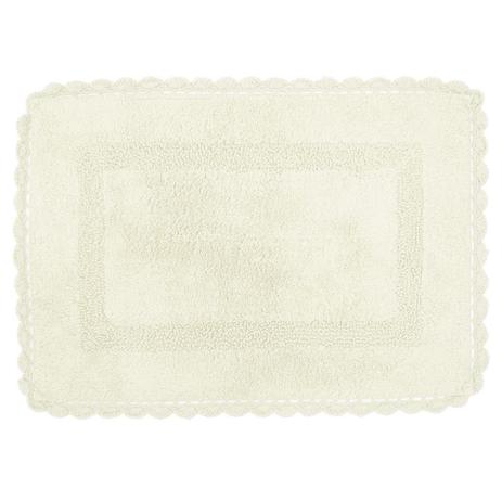 Tapete Retangular de Crochê 50cm x 70cm - Cru - Kacyumara Menor preço em Tapete Retangular de Crochê 50cm x 70cm - Cru - Kacyumara