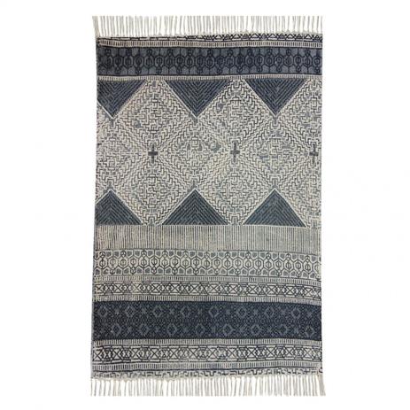 Tapete Retangular Kilim Calcuta Niazitex 1,00m x 1,40m Preto Menor preço em Tapete Retangular Kilim Calcuta Niazitex 1,00m x 1,40m Preto