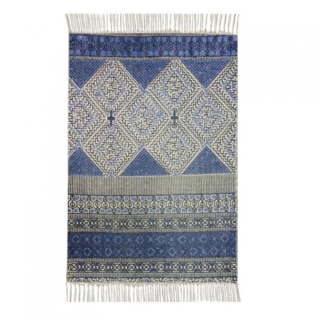 Tapete Retangular Kilim Calcuta Niazitex 1,40m x 2,00m Azul Menor preço em Tapete Retangular Kilim Calcuta Niazitex 1,40m x 2,00m Azul