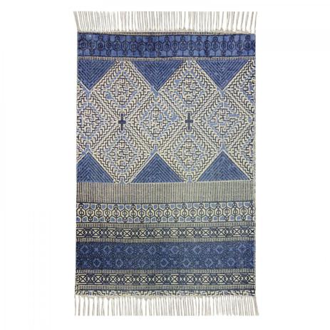 Tapete Retangular Kilim Calcuta Niazitex 2,00m x 3,00m Azul Menor preço em Tapete Retangular Kilim Calcuta Niazitex 2,00m x 3,00m Azul