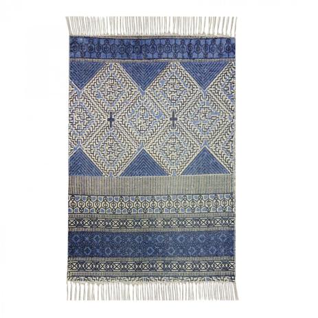 Tapete Retangular Kilim Calcuta Niazitex 60cm x 1,80m Azul Menor preço em Tapete Retangular Kilim Calcuta Niazitex 60cm x 1,80m Azul