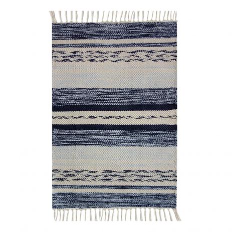 Tapete Retangular Kilim Raipur Niazitex 1,00m x 1,40m Azul Menor preço em Tapete Retangular Kilim Raipur Niazitex 1,00m x 1,40m Azul