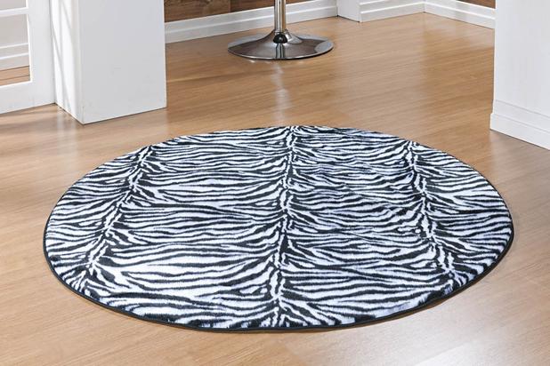 Tapete Safari Redondo 1,10X1,10 Zebra - Guga tapetes Menor preço em Tapete Safari Redondo 1,10X1,10 Zebra - Guga tapetes