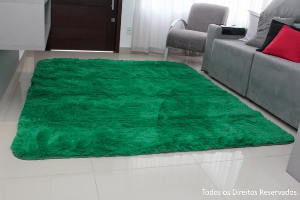Menor preço em Tapete sala e quarto peludo felpudo Shaggy 2,40x2,00 Verde - Costa oro/emperatex